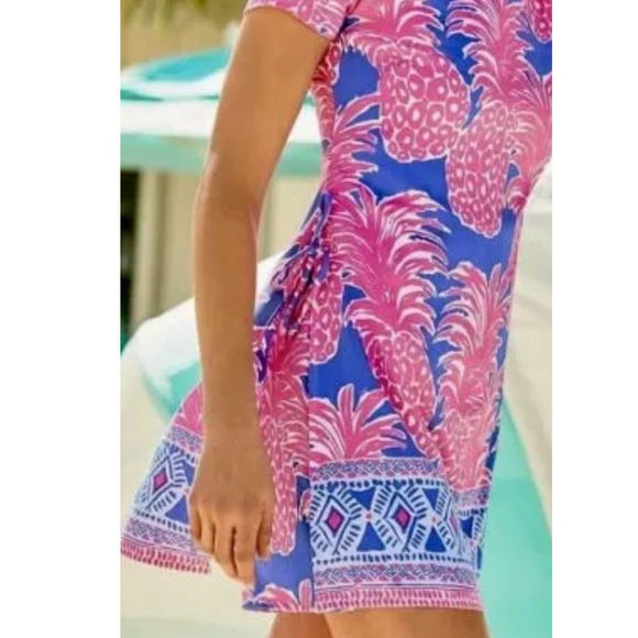 Lilly Pulitzer Blanca Stretch Romper Dress Shift Little Flamenco Pineapp… - Picture 3 of 14